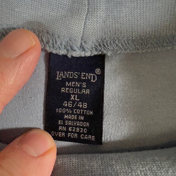 Lands' End Mock Neck Base Layer Men's XL Reg 46/48 Powder Blue Skiing Winter - Picture 2 of 12